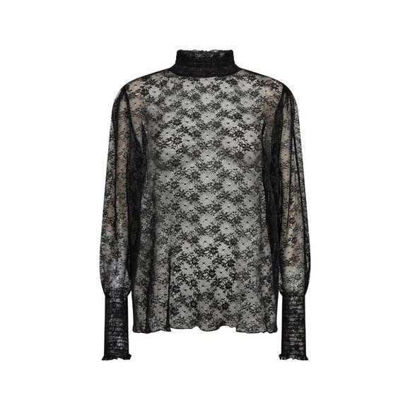 NWT SOYA CONCEPT Vallie Black Lace Longsleeve Top - Picture 5 of 5
